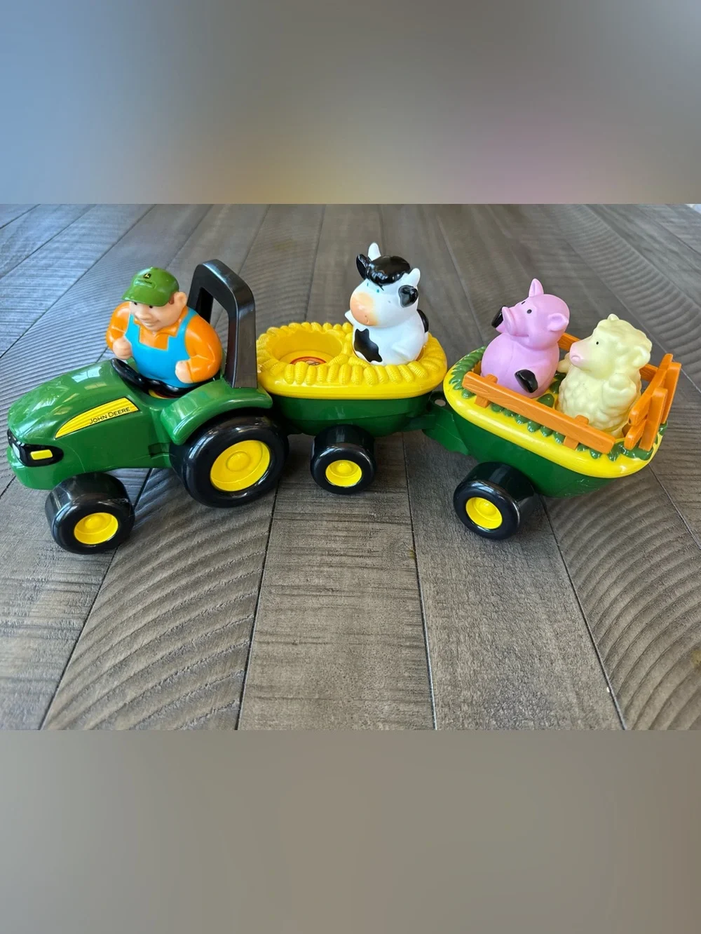 TOMY John Deere Animal Hayride Toy Tractor